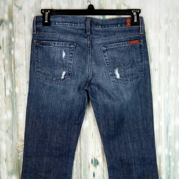 7 for all mankind distressed raw hem denim jeans 28 - Picture 5 of 8